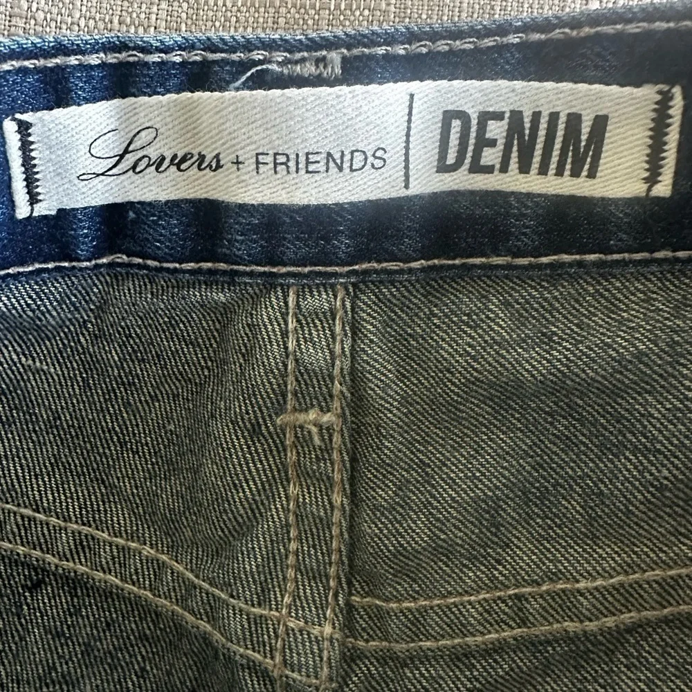 Lovers + Friends Blue Distressed Jean Shorts